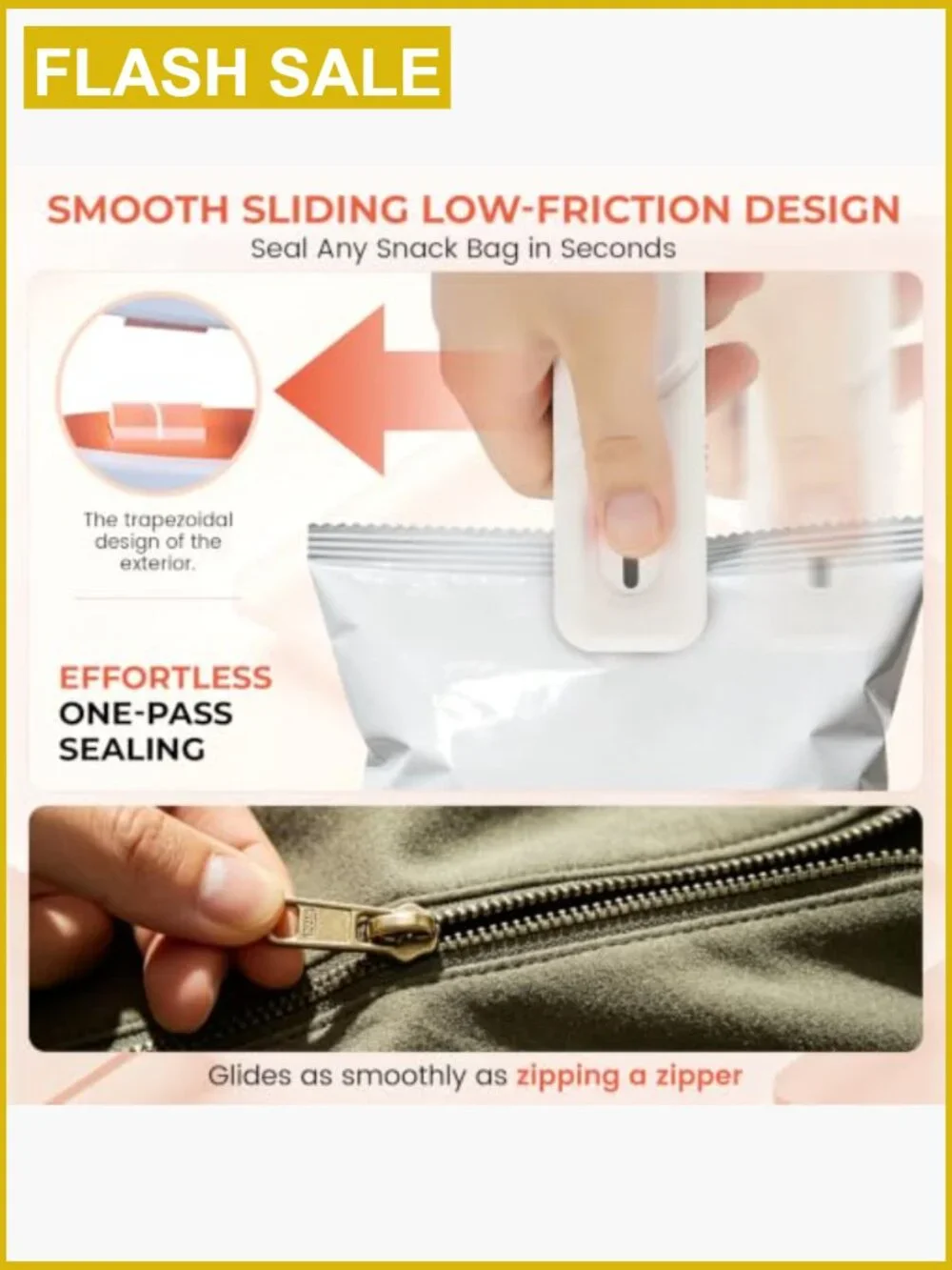 Mini Bag Sealer Rechargeable Portable Heat Sealing Machine Food Storage